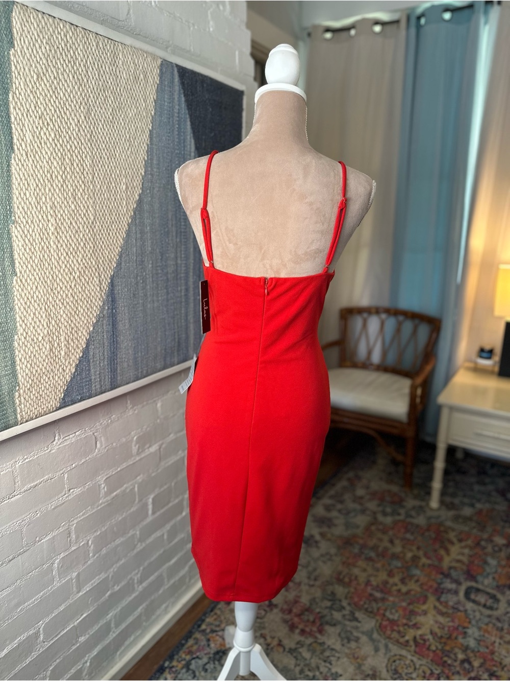 NWT Lulu's Red Faux Wrap Cocktail Dress - Picture 10 of 16